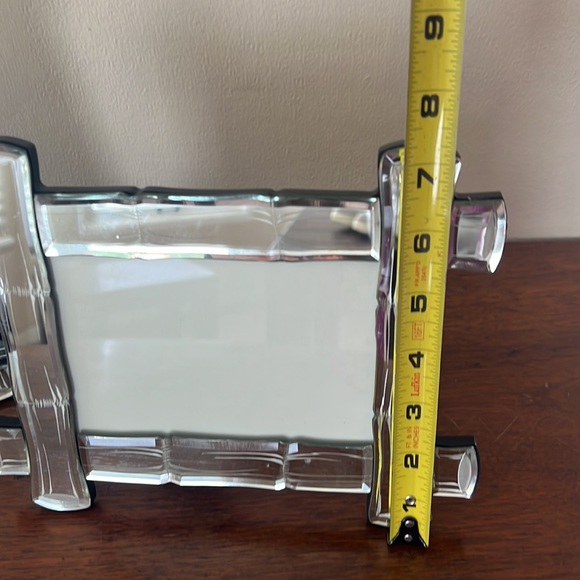 Set of Two Mirrored 4x6 Frame with Bamboo Etchings from Gumps - Picture 3 of 7